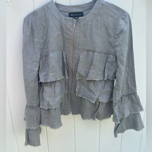INC Grey ruffled accent jacket. Size XS.